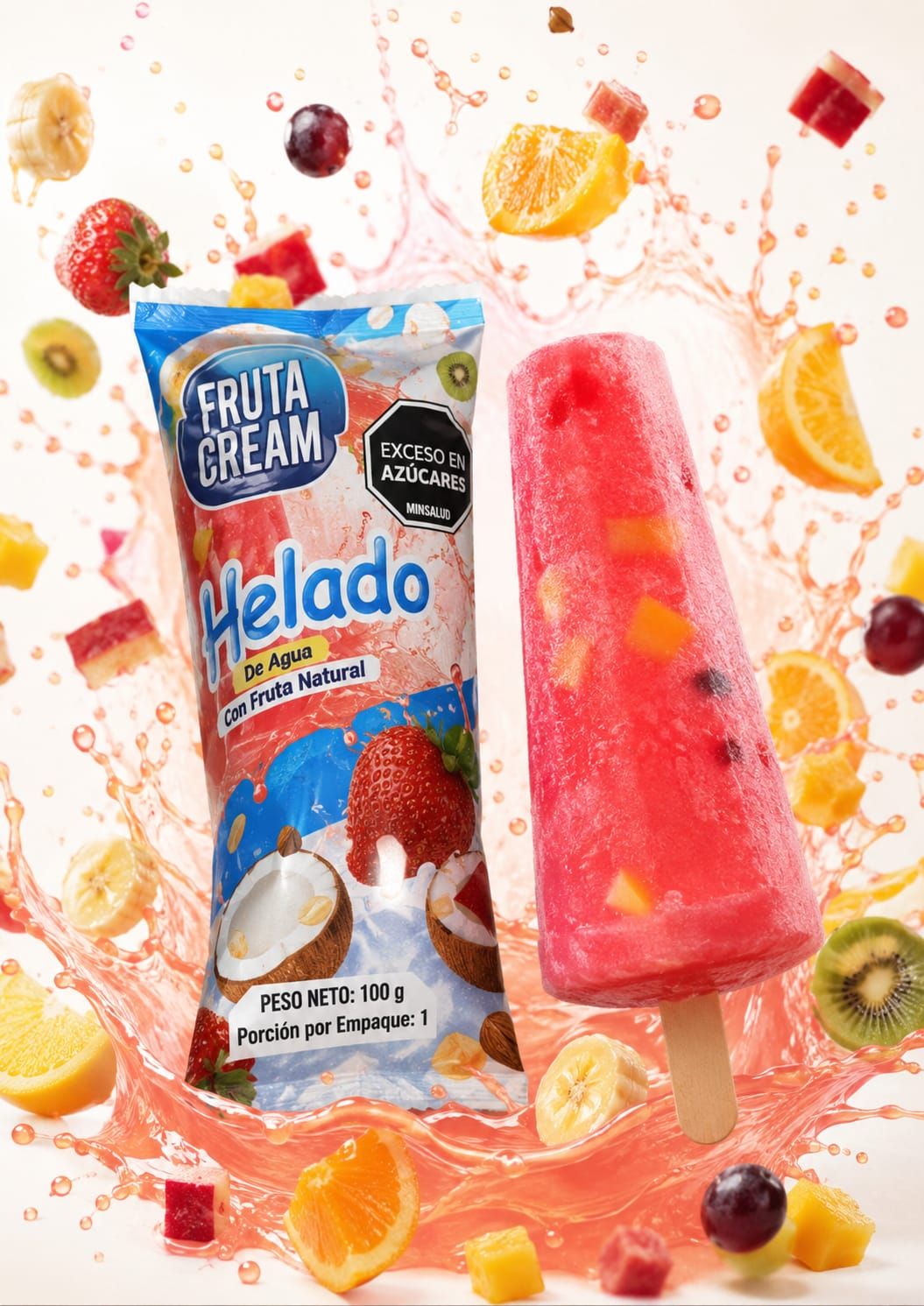 Helado de agua con fruta Natural