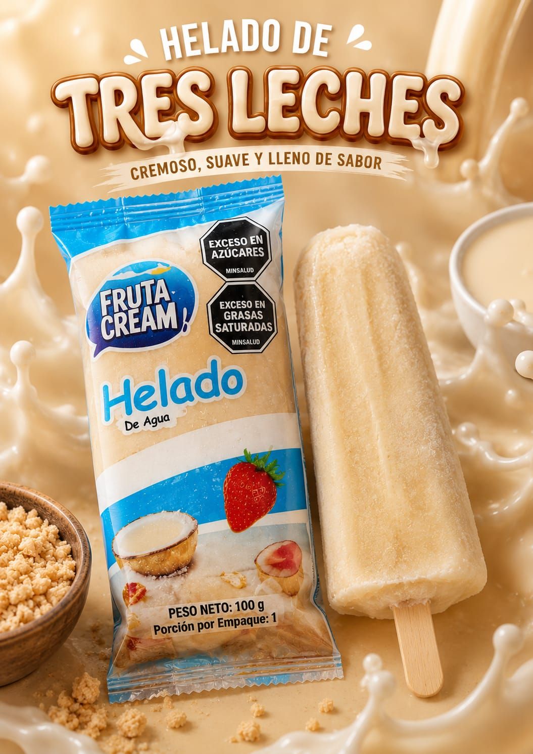 Helado de tres leches