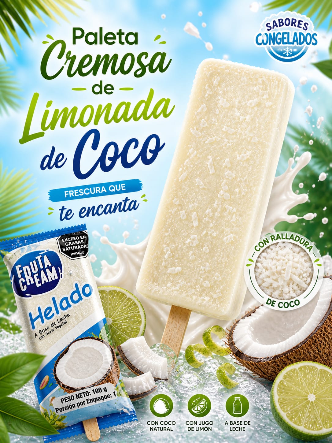 Paleta Cremosa - Limonada de Coco
