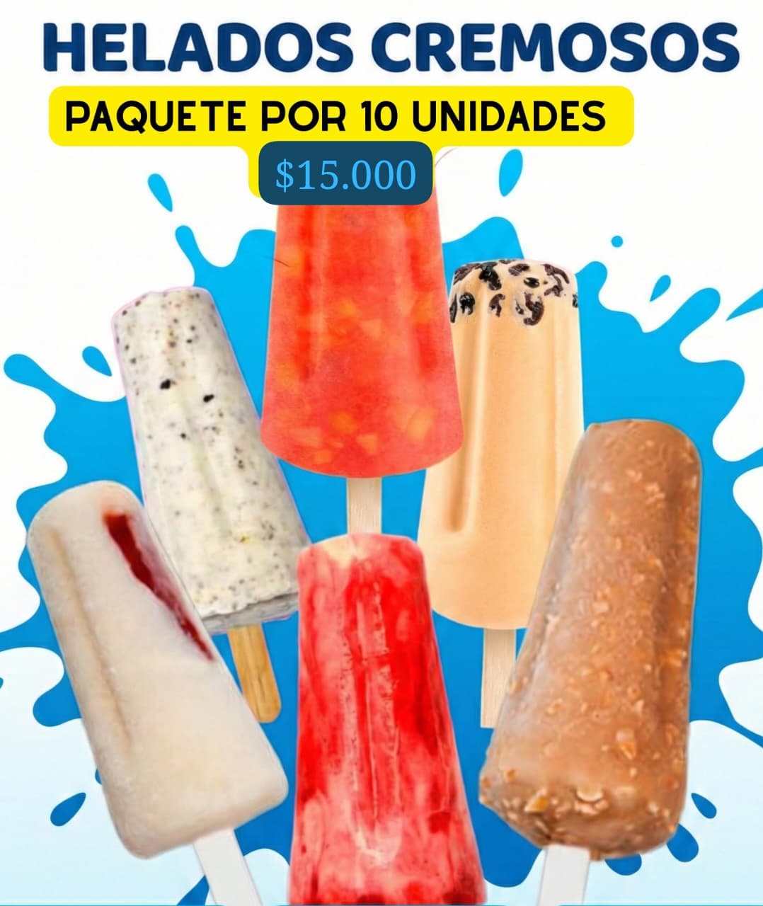 Helados de palito cremosos